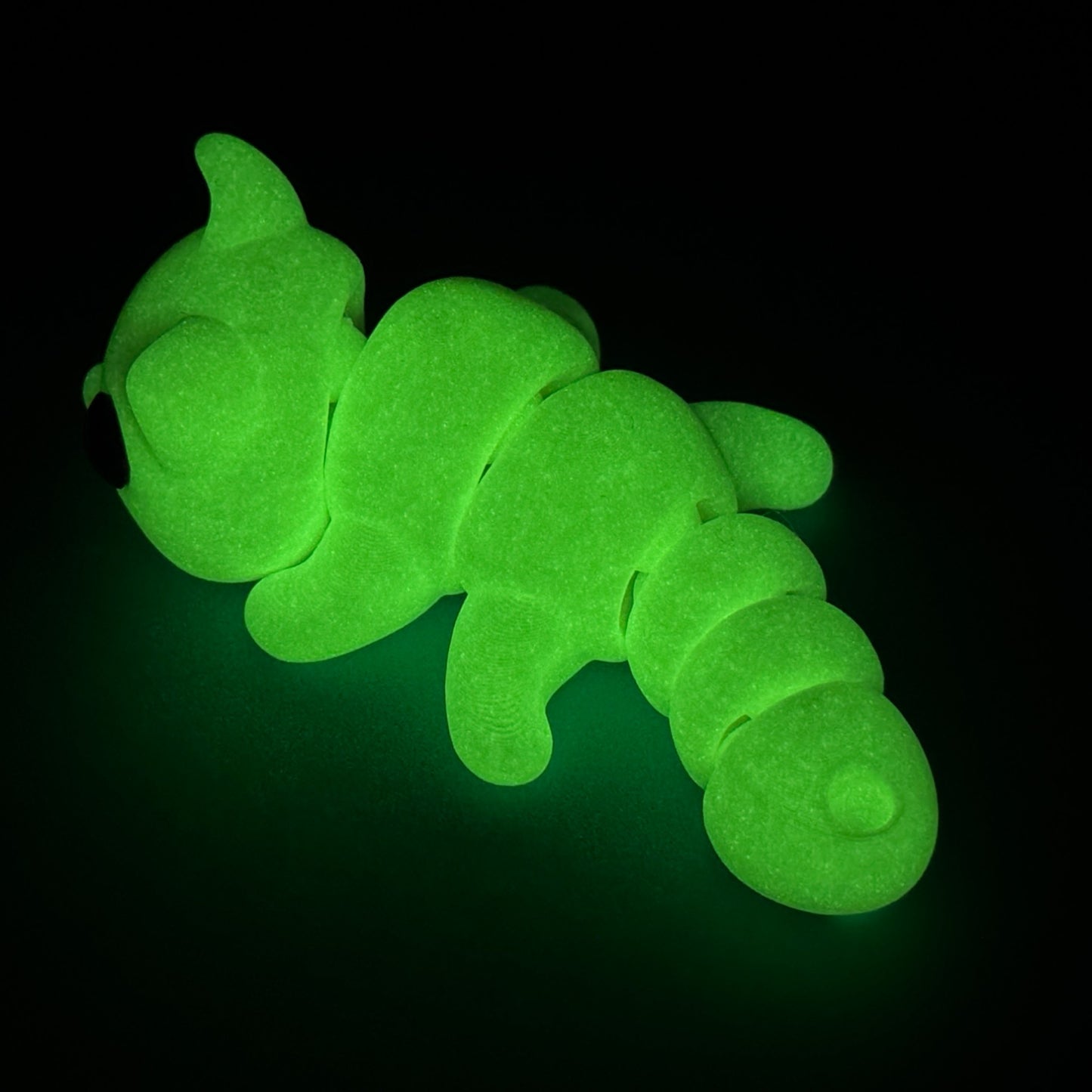 Flexi Kat Sleutelhanger Glow-in-the-Dark – 3D-Geprinte Sleutelhanger